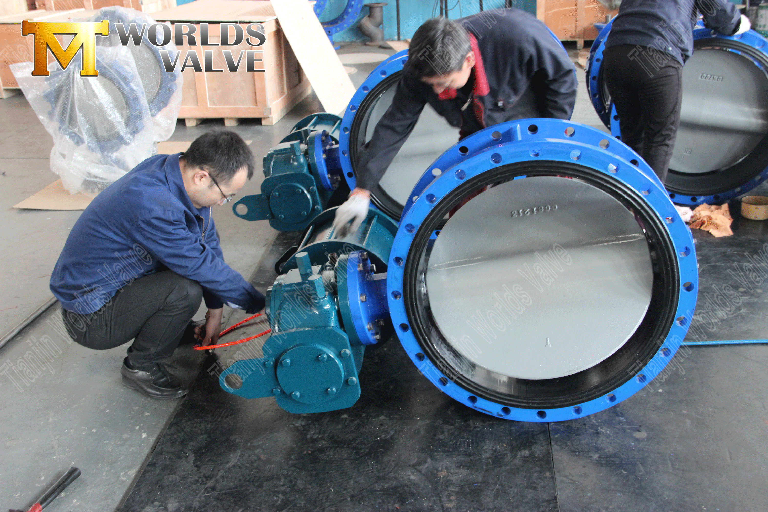 double flanged butterfly valve with DI disc Sünek demir diskli flanşlı kelebek valf fabrikası pnömatik olarak çalıştırılan kelebek valfı (6)