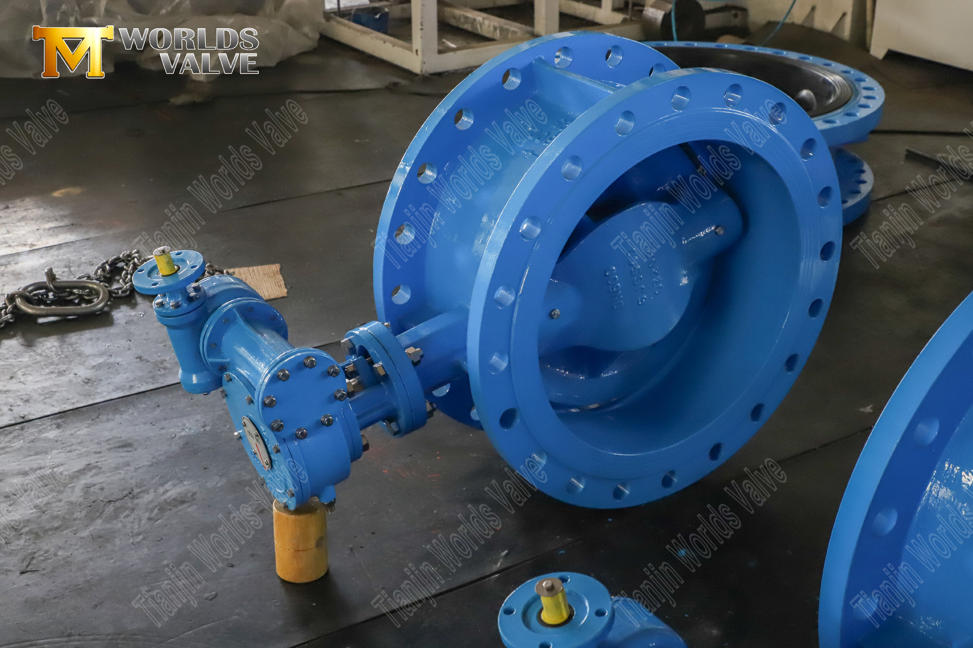 &Ccedil;ift ofset PN25 Kelebek Valfi &Ccedil;ift flanş ve dişli operat&ouml;r&uuml;-3 (3)