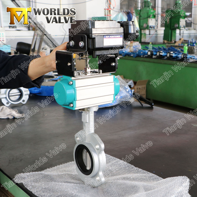 Pnömatik Elektrikli Aktüatör Solenoid API Standart Gofret Tipi Kelebek Kontrol Vanaları