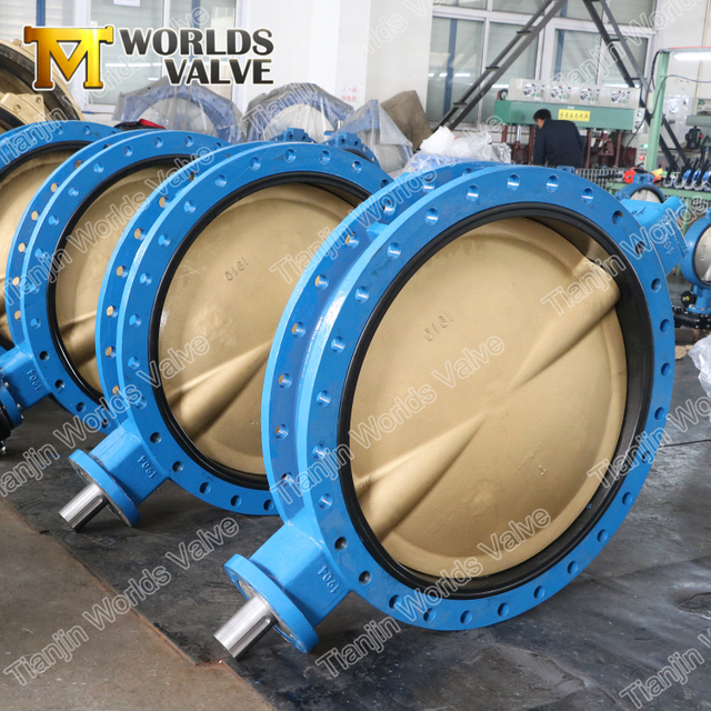 B148 ile Kelebek Vanaları Alüminyum Bronz Disk Çift Flanş U Tipi