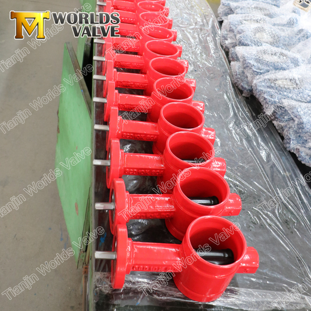 EPDM Kauçuk Kaplama Diski Yivli Kelebek Vana PN10 PN16