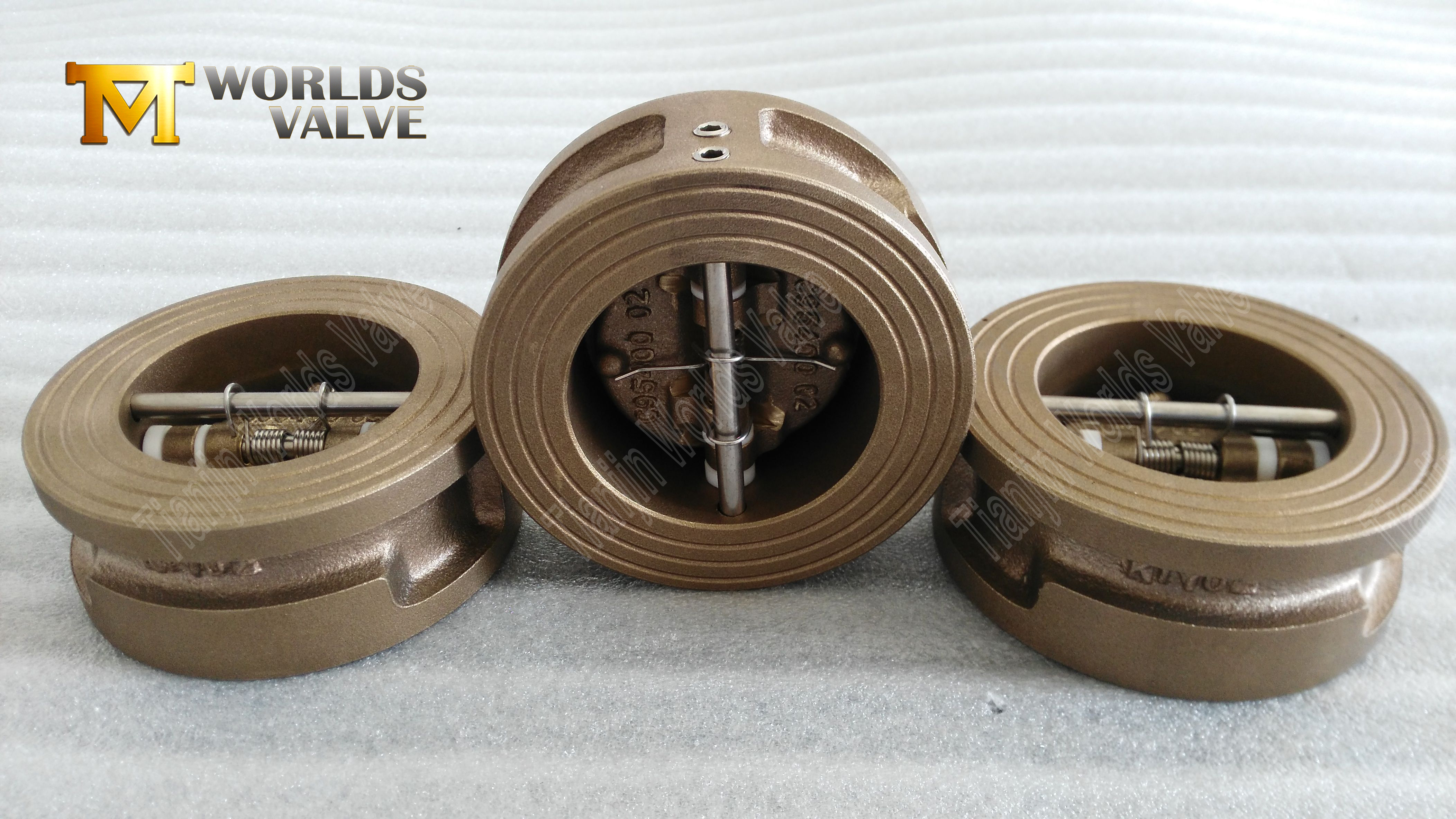 Y&uuml;ksek Sızdırmazlık Performansı Al&uuml;minyum Bronz &Ccedil;ift Plaka &Ccedil;ek Valfı-4