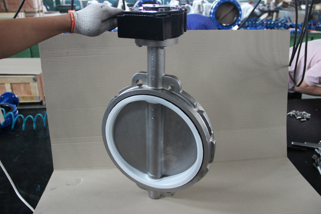 Paslanmaz Çelik CF8M SS316 Gövde PTFE Koltuk gofret Kelebek Vana