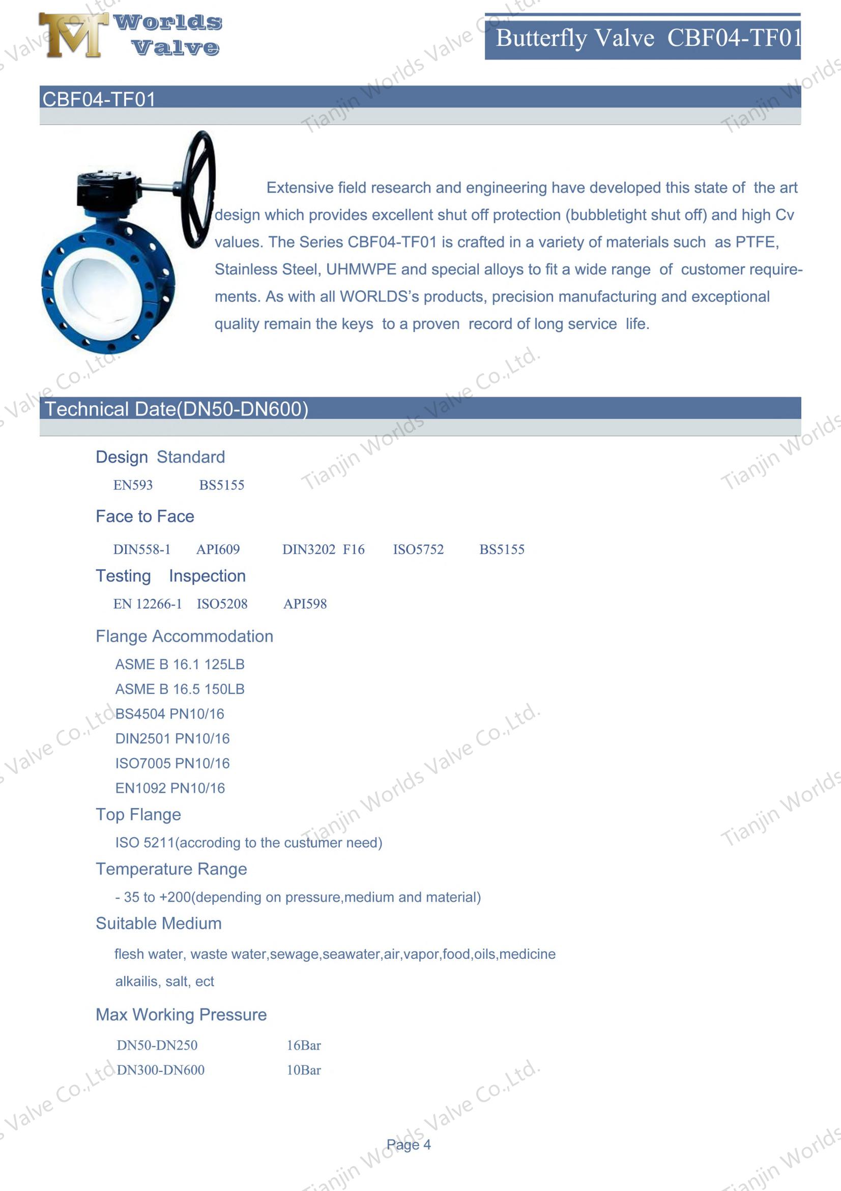 Solucan dişli &ccedil;ift flanşlı ptfe astar kelebek vanaları (1)