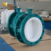 DN600 İki Parçalı Flanşlı PTFE Kelebek Vana, WCB Gövdeli ve Dişli Kumandalı