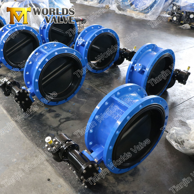 Tam Kauçuk Kaplı Diskli Merkezi Sızdırmazlık Çift Flanşlı Kelebek Vana