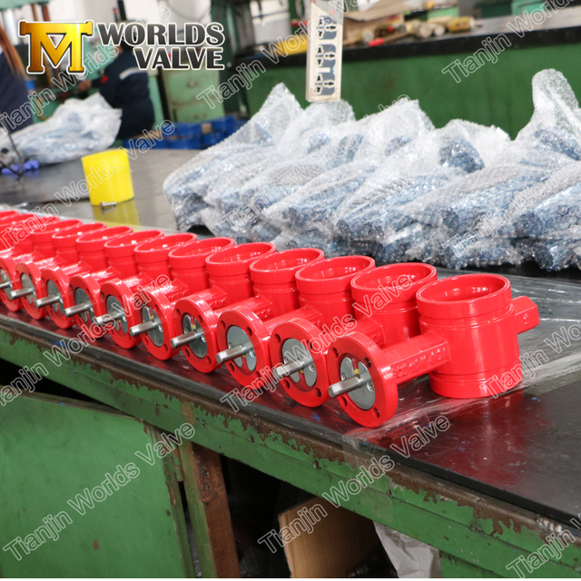 Çin Kelebek Valf Tedarikçisi Hrooved Bitişli Valfler Yangını Koruma İçin