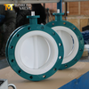 DN600 İki Parçalı Flanşlı PTFE Kelebek Vana, WCB Gövdeli ve Dişli Kumandalı