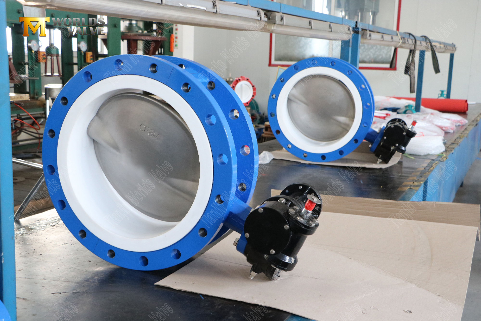 PTFE koltuğu ve paslanmaz &ccedil;elik disk flanşlı kelebek vanaları (7)