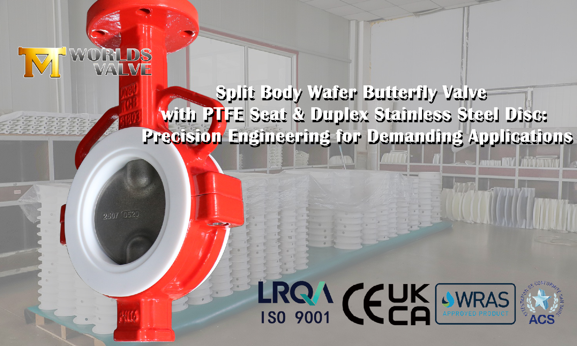 PTFE koltuğu ve dubleks paslanmaz çelik diskli gövde gofret kelebek valfi bölün