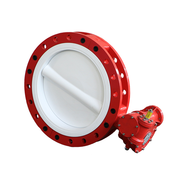 Tam PTFE Çizgili Gofret Kelebek Vana İki Adet Gövde, Sfero Demir Gövde, PTFE Disk ve Koltuk, Yüksek Performanslı DN350-DN900