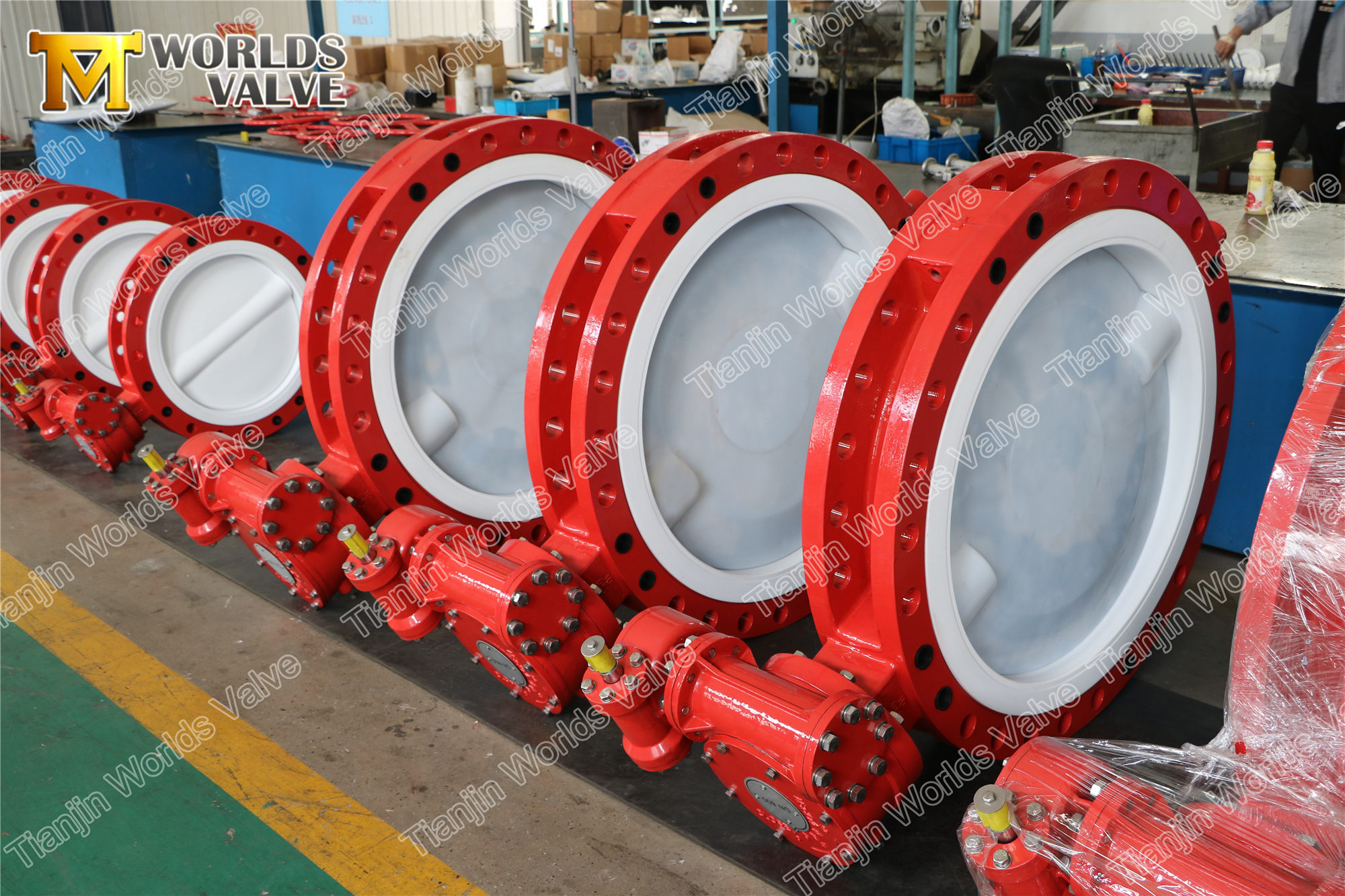 2 PFA Kaplamalı &Ccedil;ift Flanş Kelebek Vanası