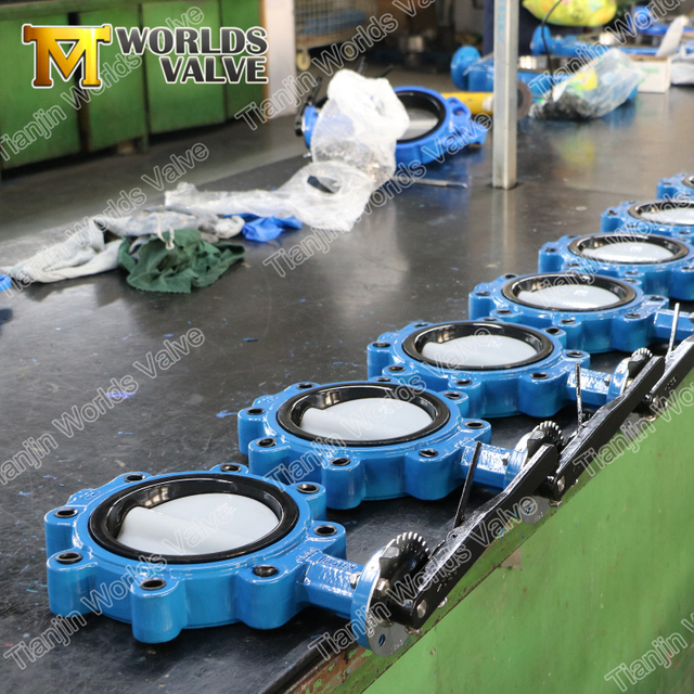 Naylon Kaplamalı Disk Kumlulu Ve Tapped Kelebek Vana PN10 PN16 CL125 CL150 JIS10K JIS5K