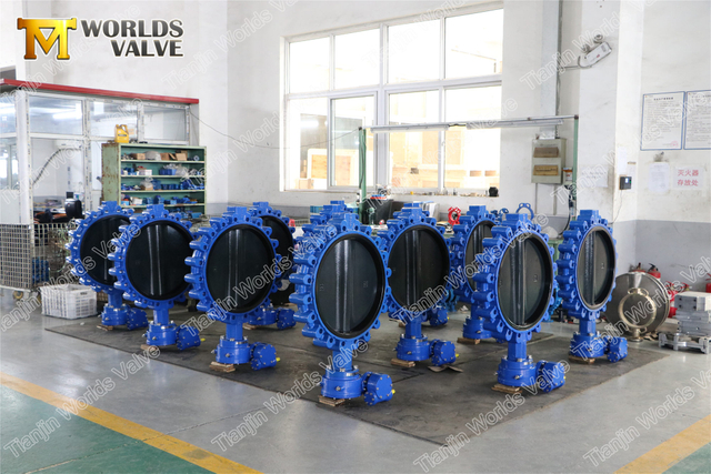 Çift etkili Pnömatik Aktüatörlü tam pabuçlu Halar Kaplama diskli kelebek vana