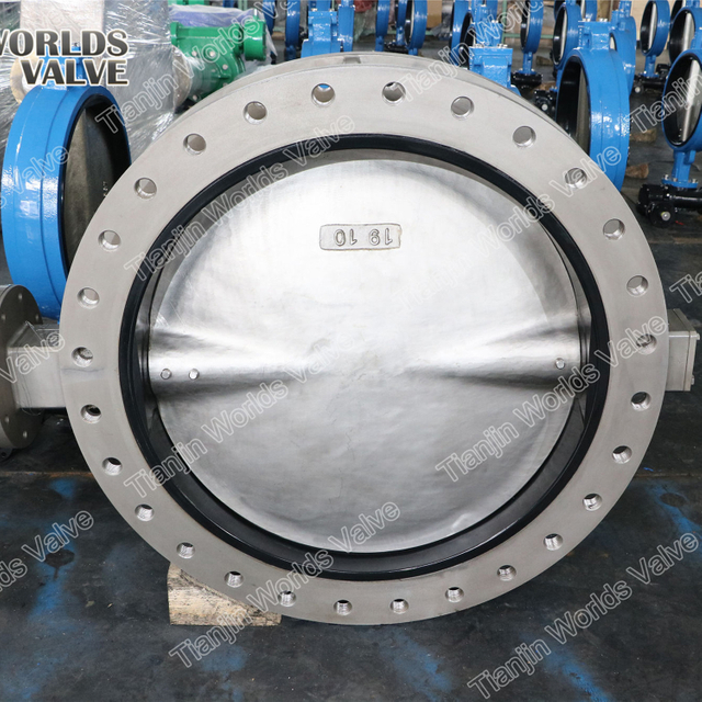 Dubleks Paslanmaz Çelik U Çift Flanş Kelebek Vana