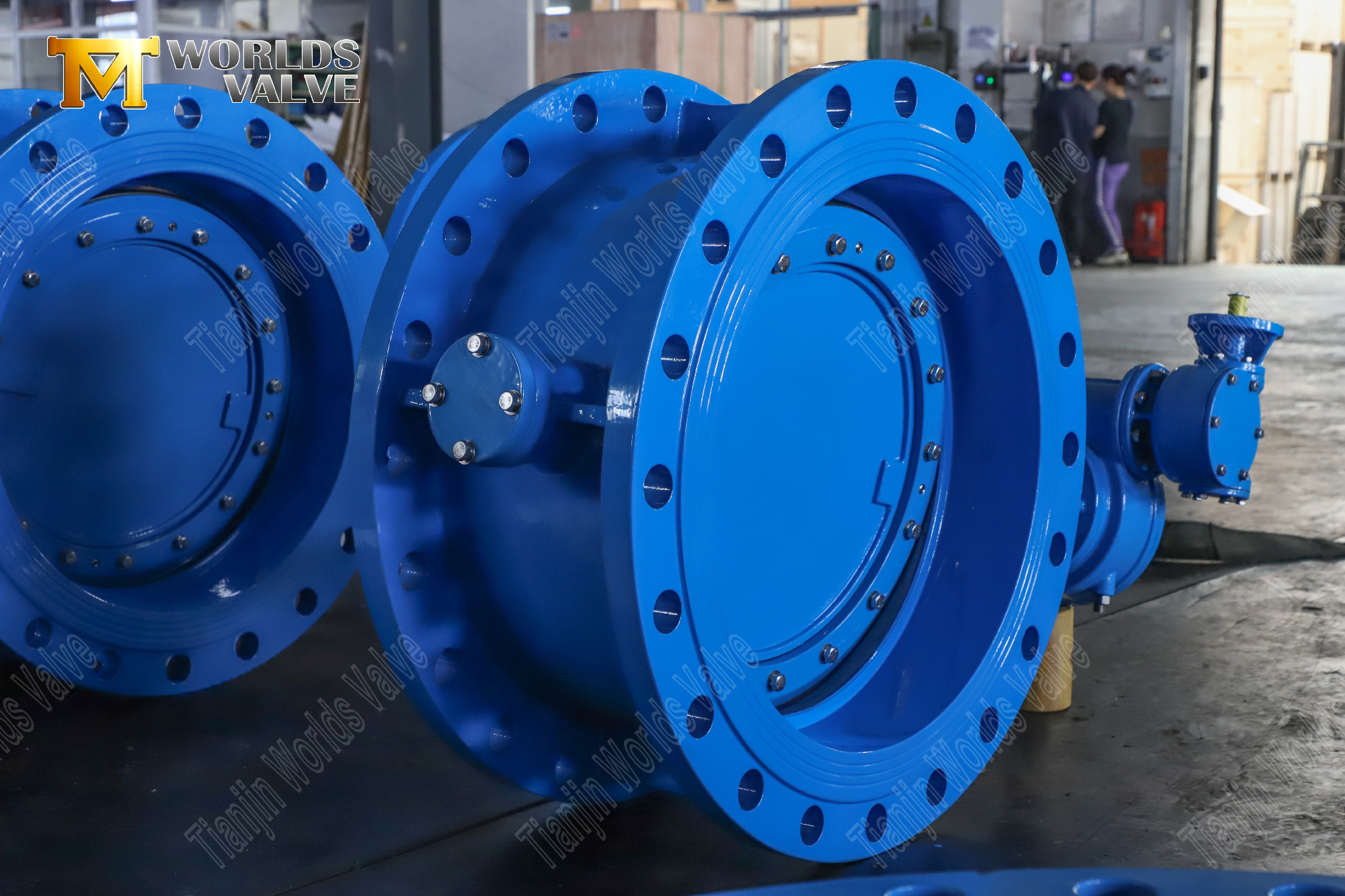 &Ccedil;ift ofset PN25 Kelebek Valfi &Ccedil;ift flanş ve dişli operat&ouml;r&uuml;-3 (2)