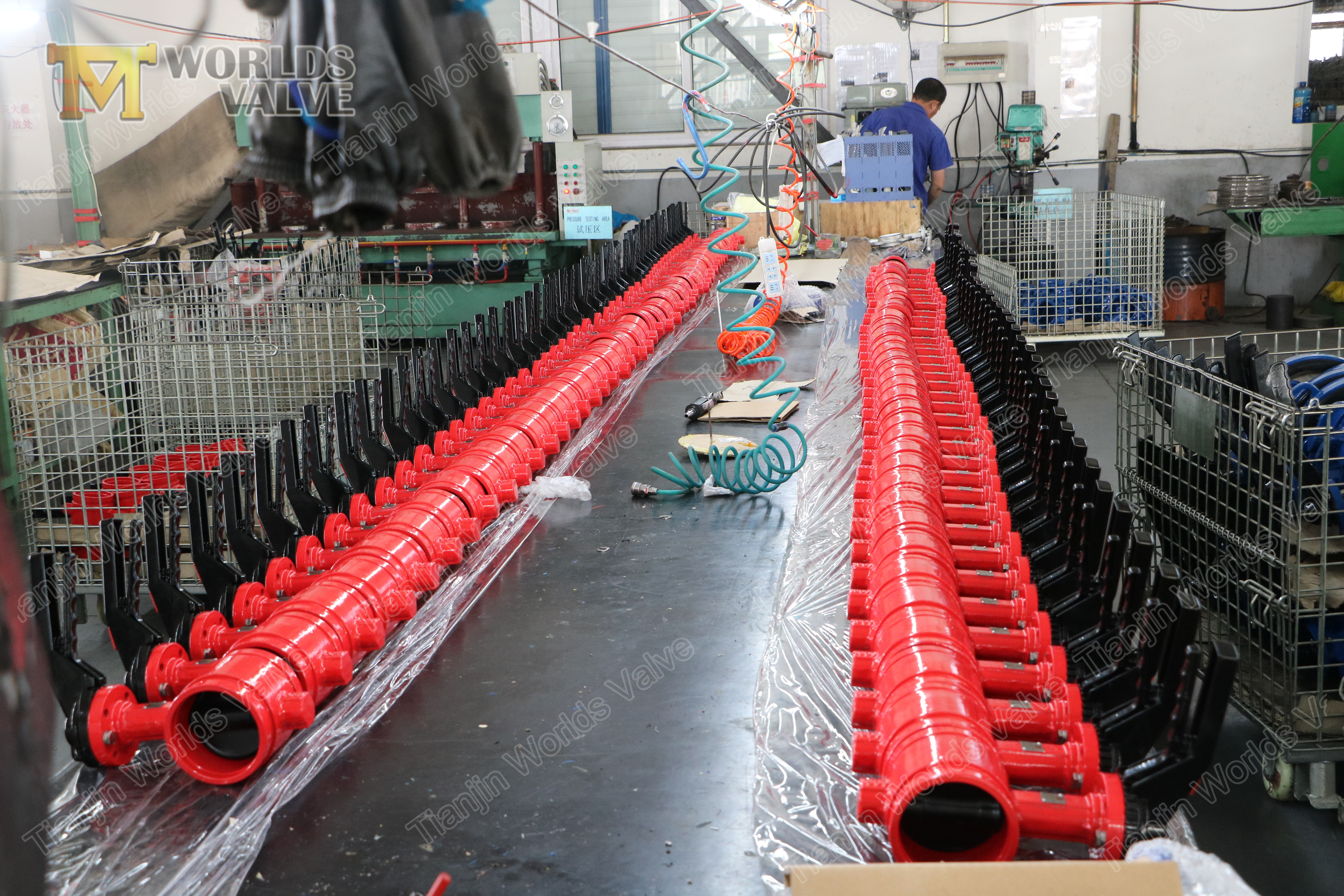 EPDM NBR Viton Buna Kaplamalı Disk Yivli Kelebek Valfı