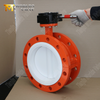 DN600 İki Parçalı Flanşlı PTFE Kelebek Vana, WCB Gövdeli ve Dişli Kumandalı