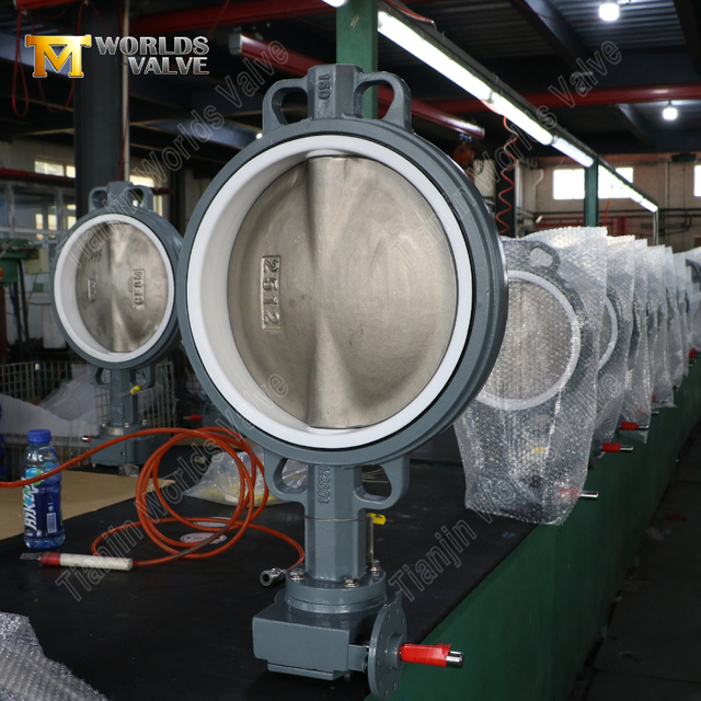 PTFE Koltuklu ve CF8M Diskli Sfero Döküm Gofret Kelebek Vana