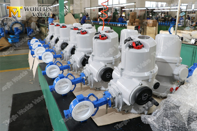 Elektrikli Aktüatörlü İki Parçalı gövde tasarımı PTFE gofret kelebek vana