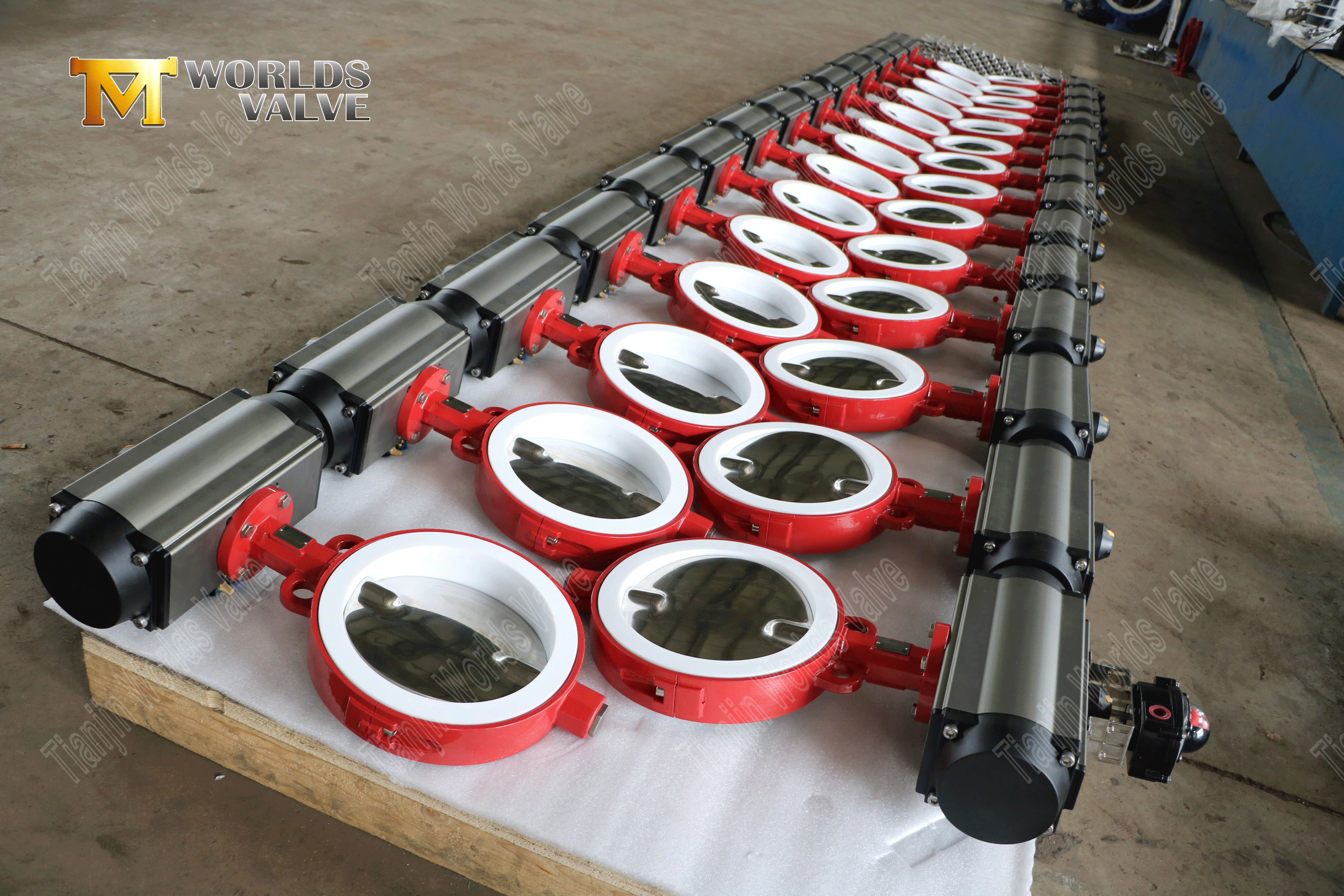 PTFE Kaplı Cilalı Diskli Pn&ouml;matik Akt&uuml;at&ouml;rl&uuml; Kelebek Vana-1 (7)