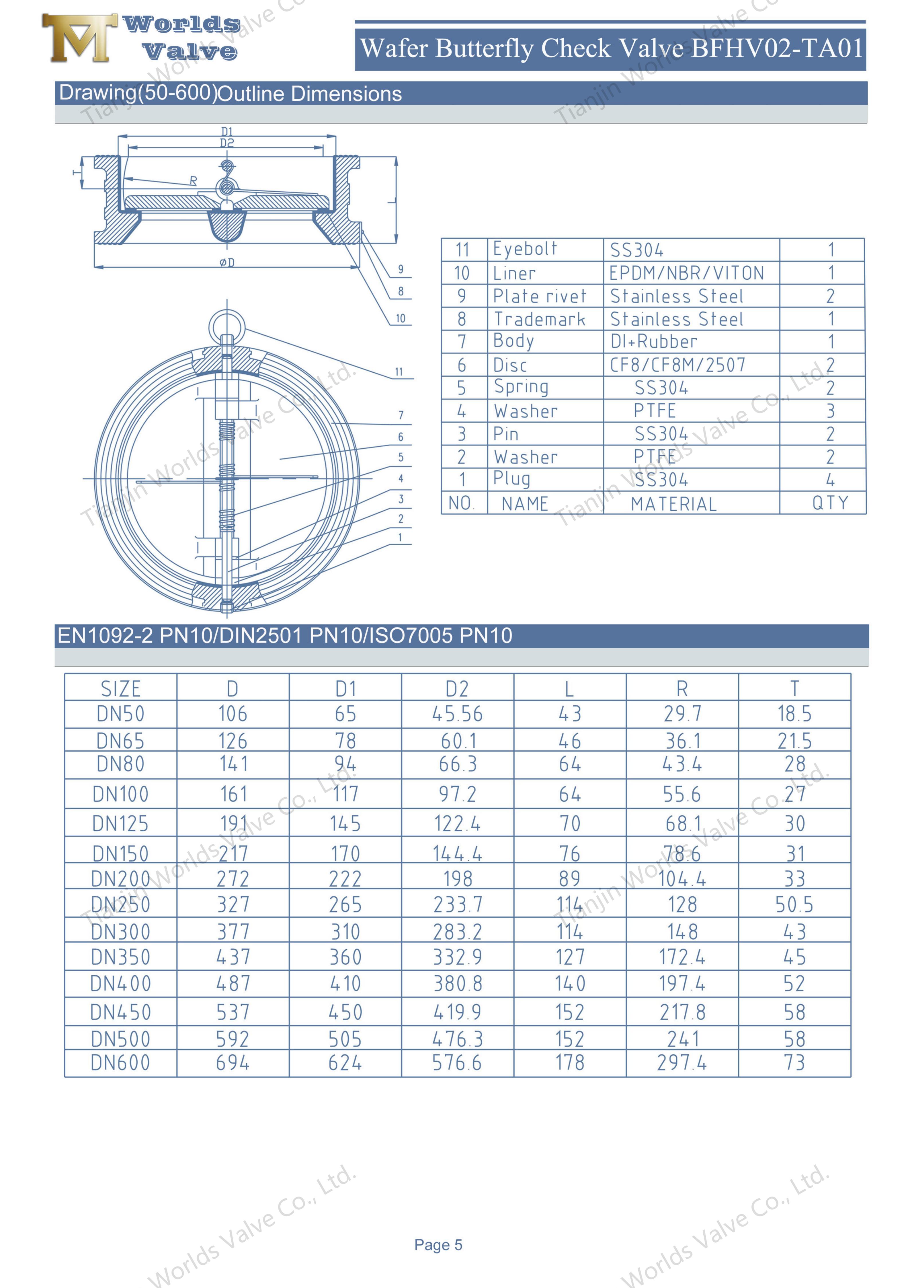 Al&uuml;minyum Bronz Disk &Ccedil;ift Plakalı Wafer &Ccedil;ek Valf-1