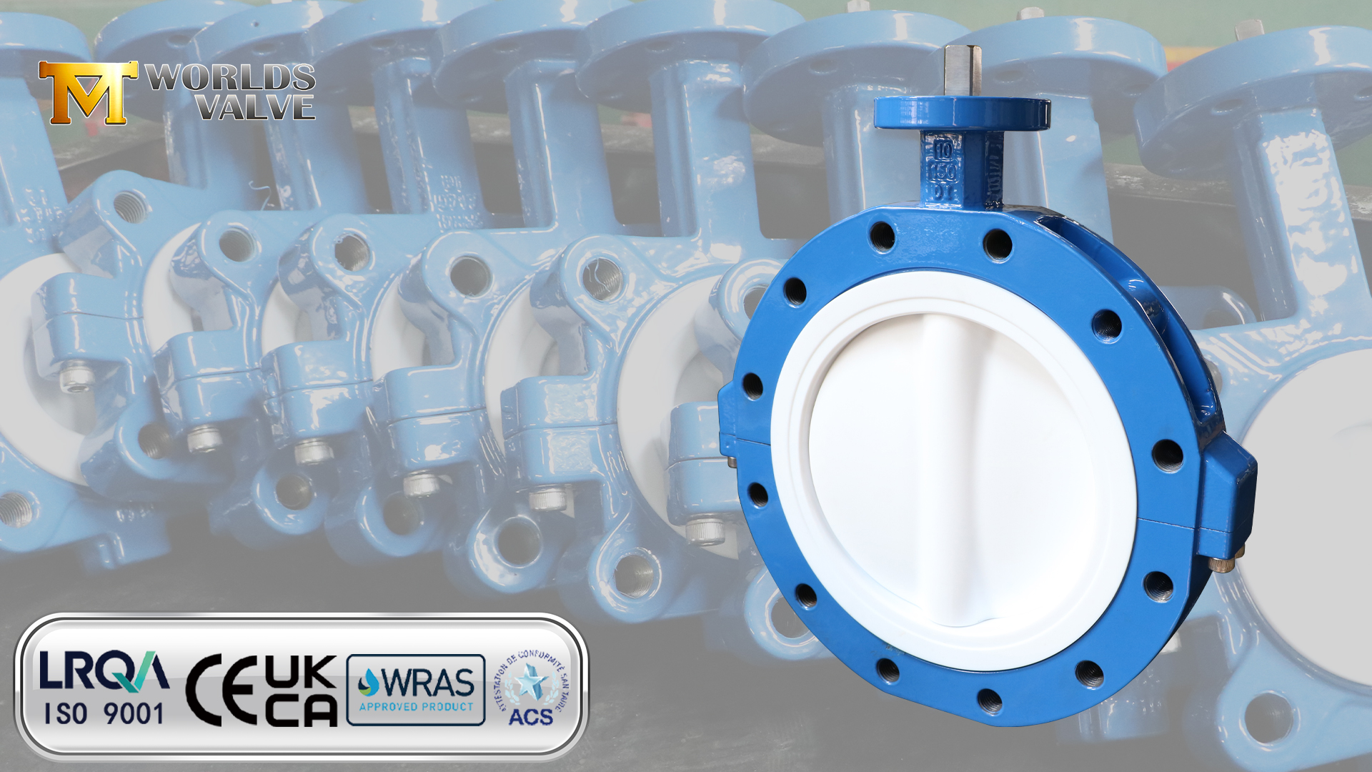 10 İnç PTFE Astarlı Lug Kelebek Vana – Sıfır Metal Temas, Maksimum Korozyon Direnci